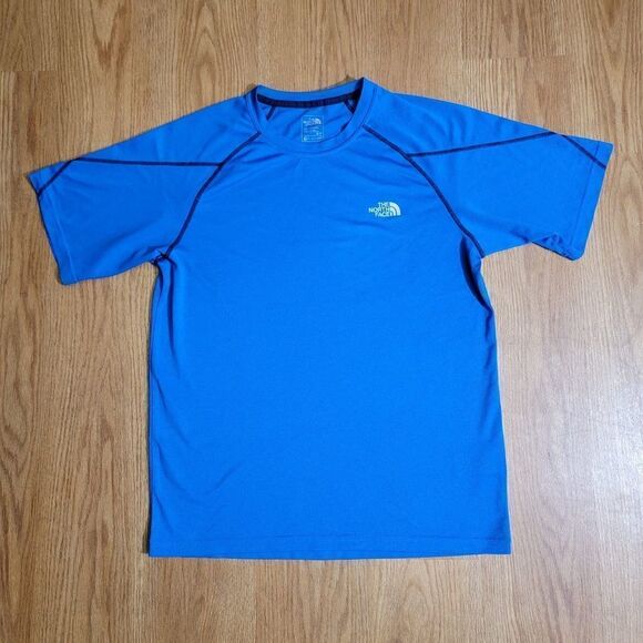 The North Face Flashdry Blue Silver Men's Training T Shirt Dri-Fit Size Small S - Picture 1 of 4